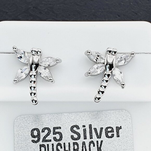 "925 sterling silver luxury CZ earrings for women/girls, Best for RJUS2218 - Picture 4 of 11